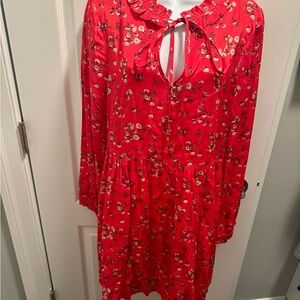 MELLODAY Red Floral Mini Dress